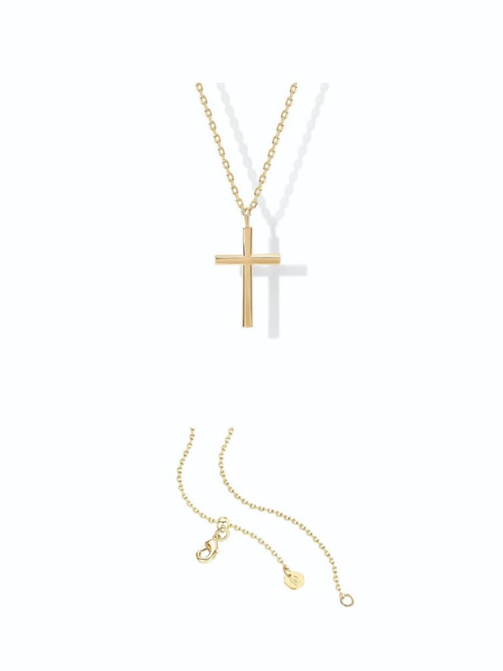 PAVOI 14K Gold Plated Cubic Zirconia Cross Pendant Necklace